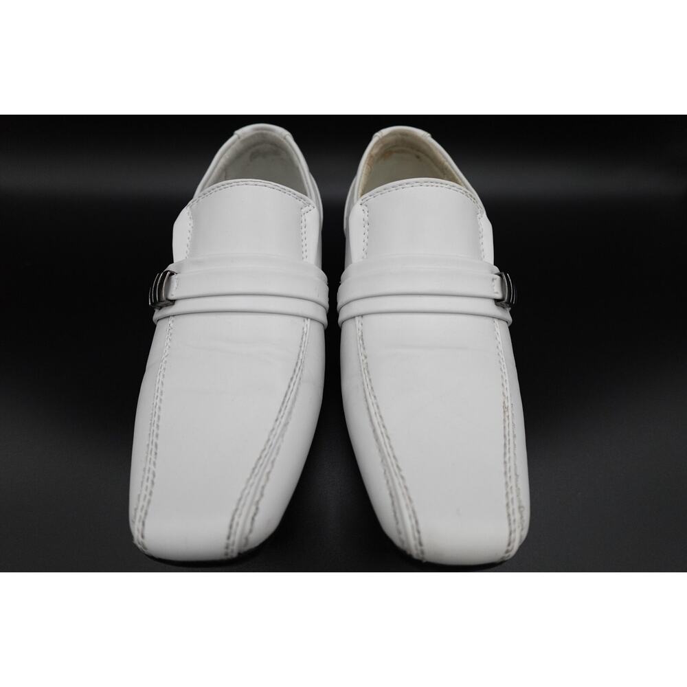 Bonafini Collection Youth Boy Leather Lining White Slip-On Dress Shoes Size 1